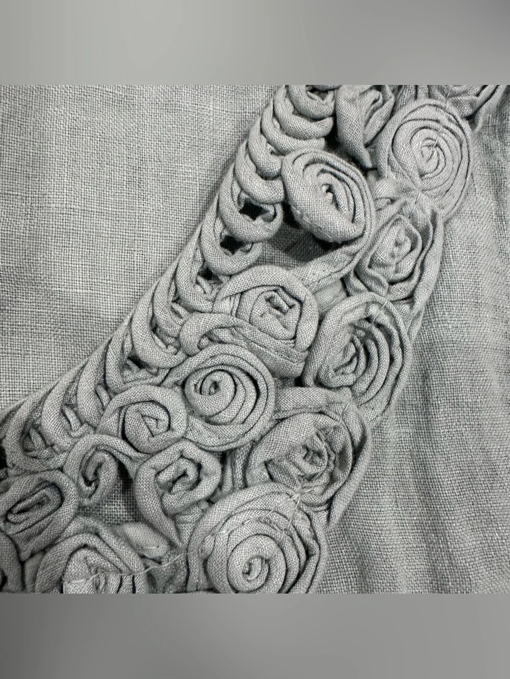 Lungo L’Arno Sleeveless Linen Blend Mini Dress Textured Neckline in Sage Green L - Picture 5 of 9